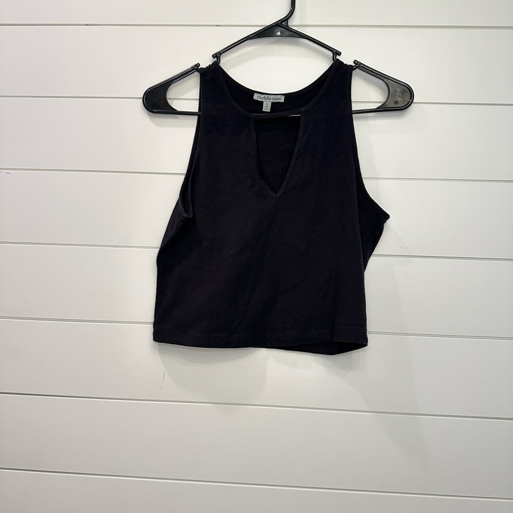 Charlotte Russe Black Sleeveless Crop Top